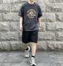 JEEP美國正品重磅純棉圓領短袖t恤衫男士夏季寬松潮流印花半截袖上衣 深灰色 常規 【官方正品】 XL 【適合145斤左右】 曬單實拍圖