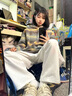RUIQIUER針織連衣裙女秋冬季新款女裝慵懶風(fēng)軟糯連帽套頭毛衣半身裙子套裝 條紋 S 曬單實(shí)拍圖