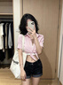尤克達蒂（yookdd）短褲女美式復古卷邊牛仔夏季低腰露臍彈力緊身顯瘦百搭包臀熱褲子 深藍色熱褲XL【116-125斤】 曬單實拍圖