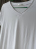 PHJ 夏季新款韩版女装修身显瘦女士上衣纯色V领短袖T恤女 白色 XL 实拍图