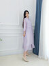 子牧棉麻夏裝 女時(shí)尚立領(lǐng)套頭七分袖盤(pán)扣有內襯百搭連衣裙0763 淺紫色 M(建議105斤以?xún)? 曬單實(shí)拍圖