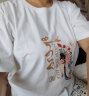 纯棉白色短袖t恤女修身型夏季新款运动风休闲女士半袖上衣 白色圆领：中国风 2XL 125-135斤 实拍图