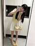 拉夏貝爾冰絲亞麻闊腿短褲女夏2026新款外穿高腰顯瘦棉麻五分裙褲 白色 M 曬單實拍圖