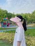 偶森兒童太陽能風扇帽子夏季3-6-12歲防曬帽遮太陽帽帶風扇帽子女孩童 曬單實拍圖