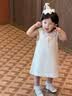 木本尚女童夏裝公主裙嬰幼兒寶寶連衣裙周歲禮服生日裙子洋氣新款 M25X2406 米白色單裙子 90 cm 曬單實拍圖