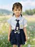 迪士尼兒童套裝兔子警官女童套裝2026夏季新款中大童短袖襯衣半裙兩件套 曬單實(shí)拍圖