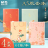 晨光（M&G）文具A5膠套本筆記本本子 記事本軟抄本高顏值錯題本學生考試考研防水日記本 錦上添鯉4本JA5102DA 曬單實拍圖
