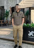 名郎（MELLEN）專柜男士商務t恤短袖夏季新款修身條紋polo衫專柜正品男裝半袖衫 高端卡其【退換0運費】 XL 120-135斤 曬單實拍圖