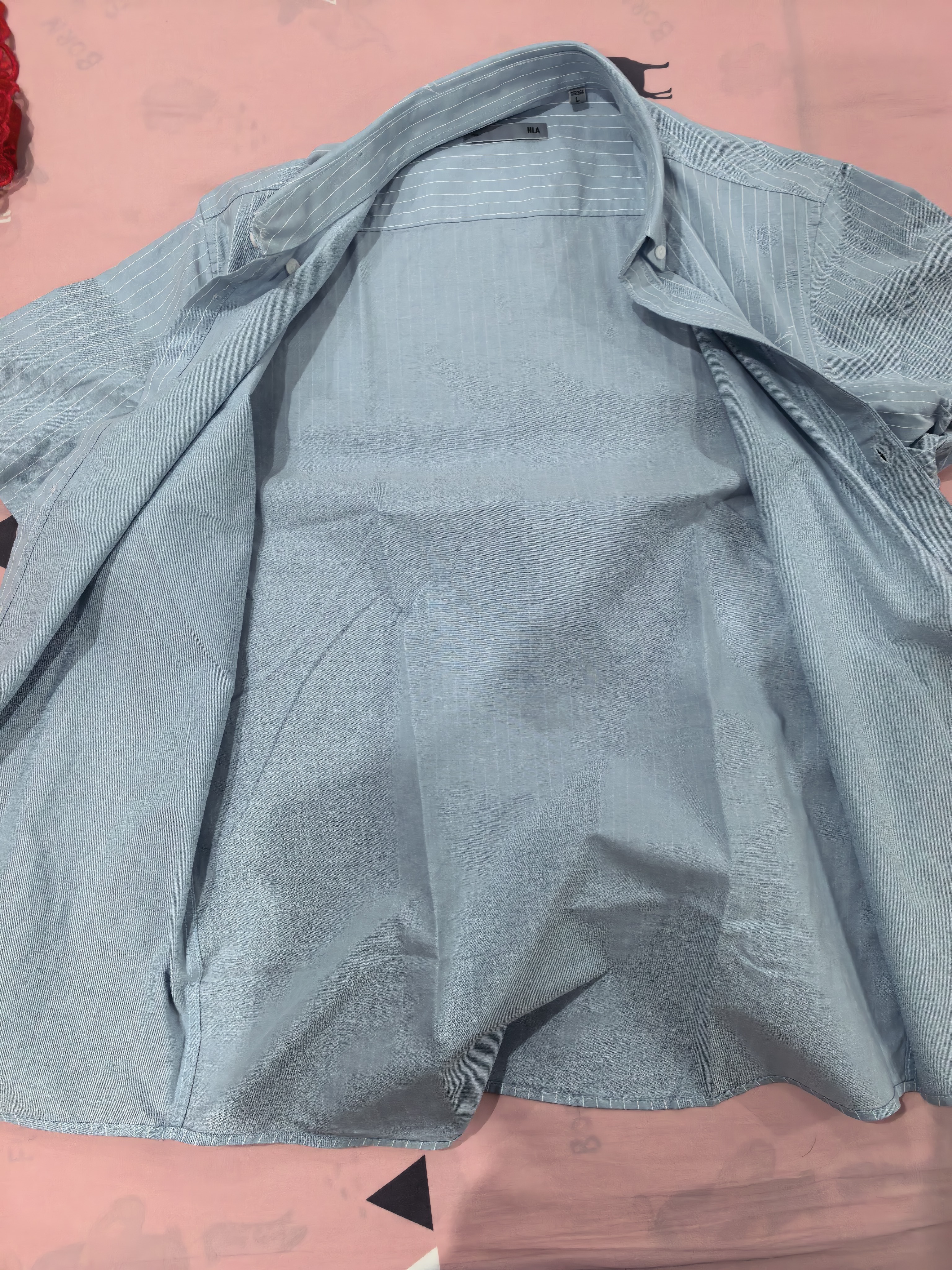 HLA海瀾之家短袖時尚襯衫男夏26輕商務(wù)時尚系列純棉男 曬單實拍圖