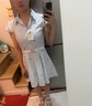 詩丹蕊小個子藍色條紋襯衫連衣裙子女夏季2025新款韓系穿搭氣質收腰短裙 條紋藍 均碼 【可備注碼數】 曬單實拍圖