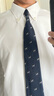 FULL MONTY時尚男士輕正裝輕商務條紋窄新郎結婚波點蠶絲真絲領帶禮盒 藏青小狗刺繡9205 曬單實拍圖