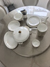 錦瀾春景德鎮中式骨瓷輕奢釉下彩餐具整套碗碟套裝家用高檔喬遷新居禮品 微波爐適用丨皮箱裝丨雅秋 60件套 曬單實拍圖