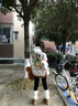 A CHOCK美式碎花毛巾繡植絨夾克杏色單排扣棒球服 杏色 L 曬單實(shí)拍圖