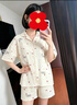 貓人（MiiOW）純棉睡衣女士夏季薄款2026新款卡通甜美夏天可外穿女生家居服套裝 黃油萌犬 【100%棉 親膚透氣】 L 【建議體重100-120斤】 曬單實拍圖