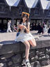 衣品元法式小飛袖白色連衣短裙女2026夏季新款翻領甜美公主千金風蓬蓬裙 白色 L （100-115斤） 曬單實拍圖