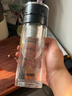 虎牌（TIGER）香港直郵茶水分離水杯玻璃杯男士車載泡茶杯子一鍵開蓋商務雙層杯 商務黑【帶茶隔】350ml 曬單實拍圖
