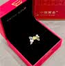中國黃金（CHINA GOLD）花朵黃金戒指女款足金玫瑰花編織指環(huán)情人節(jié)生日禮物送女友閨蜜 玫瑰花戒指【粉繩】約0.1g 曬單實拍圖
