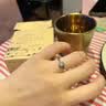 DR情侶對戒PT950鉑金戒指紀念日送女友訂婚求婚結婚鉆戒情人節禮物 誓言男戒+經典女戒50分 開口可調節 曬單實拍圖