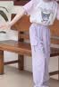 戴維貝拉（DAVE＆BELLA）兒童吸濕速干褲夏裝新款女童束腳褲男寶寶運(yùn)動(dòng)褲小童休閑褲 灰葡萄紫DB2251274-N 110 cm（建議身高100-110cm） 曬單實(shí)拍圖