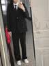 南木熊西裝套裝小個子2026女春秋大學生答辯面試工作服黑色西服正裝職業 黑色 西服+襯衫+西褲 S 【80-95斤】 帶墊肩 曬單實拍圖