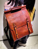 慢時(shí)光（mantime）復古風(fēng)頭層植鞣牛皮背包男女款休閑真皮雙肩包學(xué)生書(shū)包青年旅行包 淺棕色 曬單實(shí)拍圖