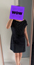 森馬（Semir）連衣裙女夏一字領斜肩收腰打褶純色涼感2026簡約短裙109326114015 曬單實拍圖