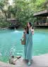 森上優(yōu)集【超顯白曼波青綠】吊帶連衣裙女夏季海邊度假云南旅游沙灘長裙 青檸藍連衣裙 S 曬單實拍圖