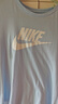 耐克女子標志短袖T恤純棉半袖印花輕便休閑柔軟舒適NIKE DX7907 407氫藍/白 XL 曬單實拍圖