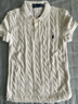 Polo Ralph Lauren 拉夫勞倫 女裝 經(jīng)典款修身版絞花編結(jié)Polo衫RL25312 100-白色 S 曬單實(shí)拍圖