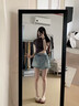 拉夏貝爾假兩件牛仔短褲女2026夏新款高腰顯瘦a字包臀半身裙褲 奶藍色 XL 曬單實拍圖