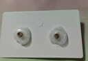 銀針鑲鉆貓眼石人造水晶款花朵耳環韓國甜美時尚耳釘簡約氣質耳飾 銀針-藍色 曬單實拍圖