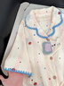 另約睡衣女款夏季純棉短袖帶胸墊2026新款全棉夏天可愛少女家居服套裝 蘋果小象 【固定胸墊】 2XL 曬單實拍圖
