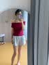 UR2026夏季新款女裝潮流百搭一字領后系帶修身T恤UYV460070+ 酒紅色 M 曬單實拍圖