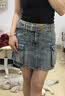 MISS SIXTY2026夏季新款牛仔短裙女附腰帶工裝風口袋設(shè)計感復(fù)古風 淺藍 S 曬單實拍圖
