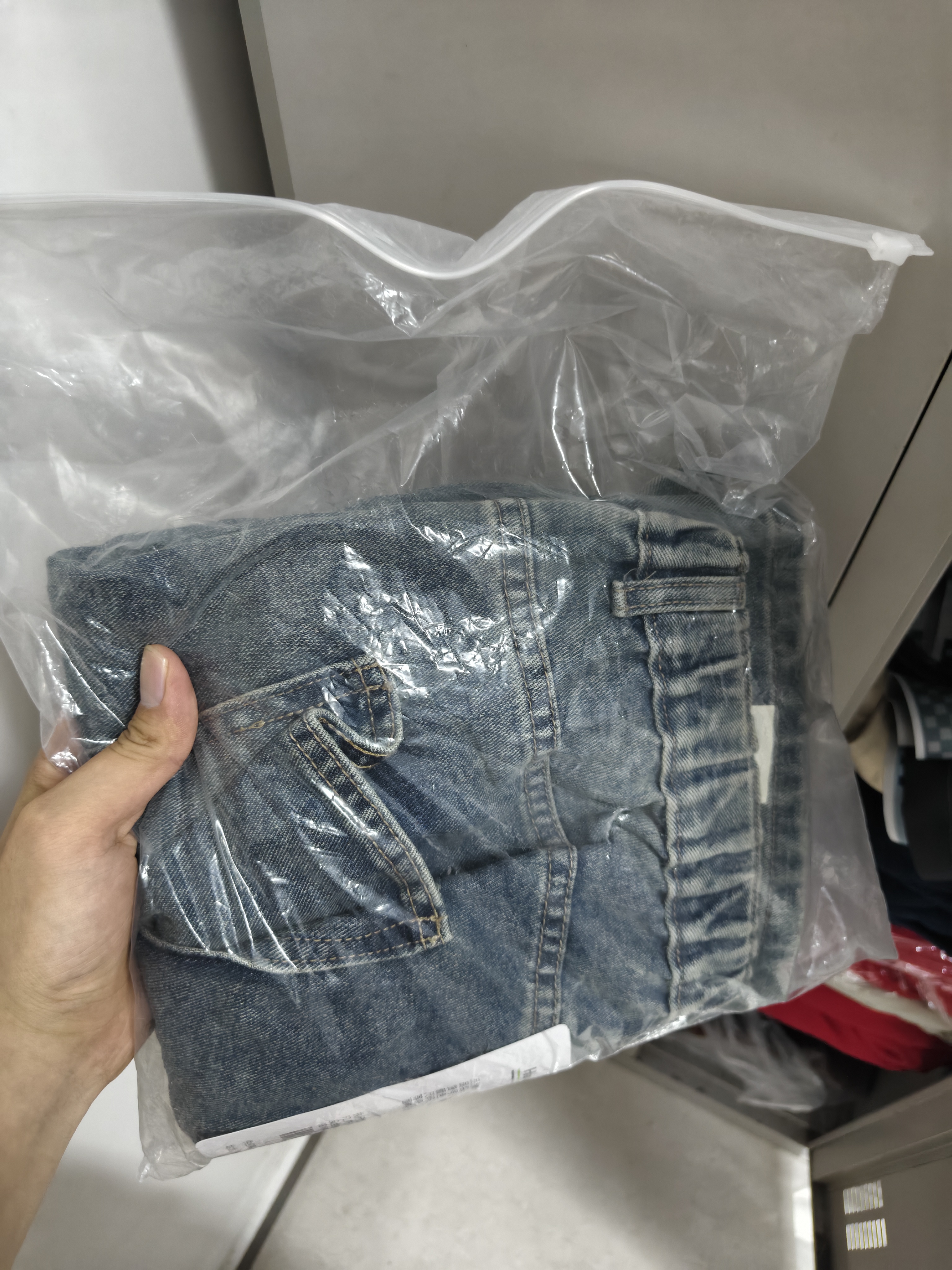 Homlean復古牛仔褲男秋季美式百搭褲寬松直筒休閑闊腿褲AA56懷舊藍2XL 曬單實拍圖
