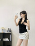 京多夢法式緞面低腰波點半身裙女春夏季新款氣質(zhì)顯瘦減齡a字包臀短裙褲 白色 M （90-108斤） 曬單實拍圖
