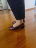 卡帝樂鱷魚（CARTELO）媽媽鞋單鞋春秋中跟真皮軟底女士皮鞋粗跟淺口大碼女鞋子2025新款 暗紅色頭層牛皮 35 曬單實(shí)拍圖