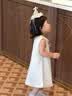 木本尚女童夏裝公主裙嬰幼兒寶寶連衣裙周歲禮服生日裙子洋氣新款 M25X2406 米白色單裙子 90 cm 曬單實拍圖