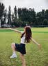 UR2026夏季新款女裝都市拼接格紋百褶超短牛仔半裙UYU860080 曬單實拍圖