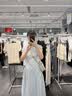 謎秀【安心品質】刺繡連衣裙女2026夏收腰顯瘦A字柔霧天絲混紡仙女裙 海鹽藍 M 曬單實拍圖