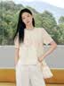 玖姿·安娜蔻百搭cleanfit泡泡肌理圓領(lǐng)套頭單上衣女2026夏季新款 米白 2XL 建議體重135-150斤 曬單實(shí)拍圖