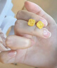 中國(guó)黃金（CHINA GOLD）黃金耳釘女花絲足金小方糖耳飾首飾耳飾情人節(jié)七夕禮物送女友老婆 【今/次日達(dá)】小版-小方糖耳釘 約1g 曬單實(shí)拍圖