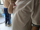 中小學(xué)生校服內搭短袖T恤夏季休閑高中生白色上衣polo衫高中班服 白色藏藍領(lǐng)白邊 185 曬單實(shí)拍圖