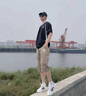 C.MATK工裝七分褲男夏季冰絲薄款潮牌寬松美式運動短褲透氣休閑男褲 卡其色-B XL 曬單實拍圖