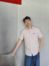 花花公子（PLAYBOY）短袖襯衫男春夏薄款修身?xiàng)l紋透氣商務(wù)休閑男士襯衣 曬單實(shí)拍圖