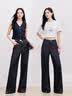 VEROMODA 牛仔褲女2026夏季新款純棉復(fù)古明線闊腿褲大氣百搭326232006 曬單實(shí)拍圖