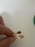 鹿珊伍【2件套】紅色玫瑰開口戒指女復古氣質疊戴食指戒輕奢高級感指環 【金色玫瑰+酒紅滴油】開口戒 曬單實拍圖