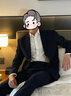 OMAX西裝男套裝韓版修身三件套商務(wù)休閑正裝西服男新郎伴郎結婚禮服 黑色兩扣配5扣馬甲三件套 185/3XL(160-170斤左右) 曬單實(shí)拍圖