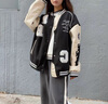 棉致美式復古棒球服外套少女春秋2024新款初中高中學(xué)生薄款ins潮上衣 黑色 XL 曬單實(shí)拍圖
