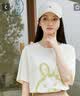 紫涵（ZIHAN）紫涵夏季米色T恤寬松純棉短袖女打底衫內(nèi)搭印花圓領(lǐng)上衣韓版甜美 曬單實拍圖